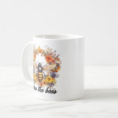 Blume Wreath Rettete die Bienen Kaffeetasse (Vorderseite Links)