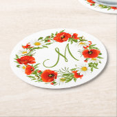 Blume Wreath Runder Pappuntersetzer (Angewinkelt)