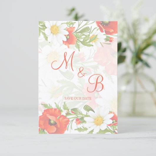 Blume Wreath Save The Date (Stehend Vorderseite)