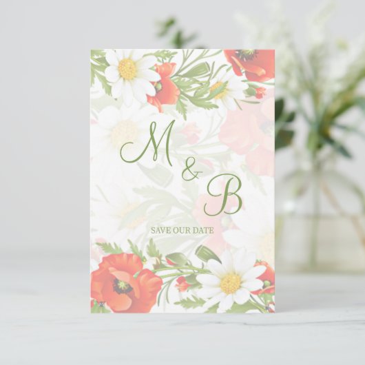 Blume Wreath Save The Date (Stehend Vorderseite)