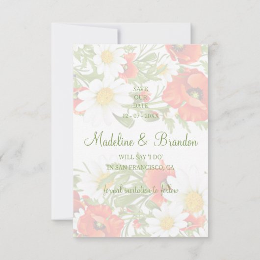 Blume Wreath Save The Date (Rückseite)