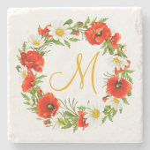 Blume Wreath Steinuntersetzer (Vorderseite)