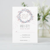 Blume Wreath Wedding RSVP Card (Stehend Vorderseite)