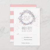 Blume Wreath Wedding RSVP Card (Vorne/Hinten)