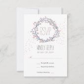 Blume Wreath Wedding RSVP Card Karte (Vorderseite)