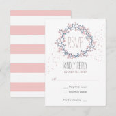 Blume Wreath Wedding RSVP Card Karte (Vorne/Hinten)