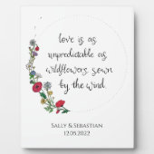 Blume Wreath Wedding Sign, Liebe Quote Poster Fotoplatte (Vorderseite)