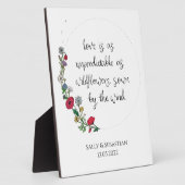 Blume Wreath Wedding Sign, Liebe Quote Poster Fotoplatte (Seite)