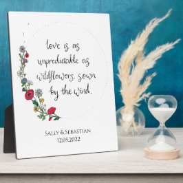 Blume Wreath Wedding Sign, Liebe Quote Poster Fotoplatte