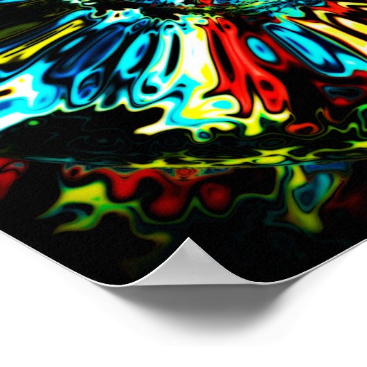 Blume X v1.1 - farbenfrohe Muster pareidolia Poster (Ecke)