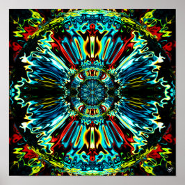 Blume X v2 - farbenfrohe Muster pareidolia Poster