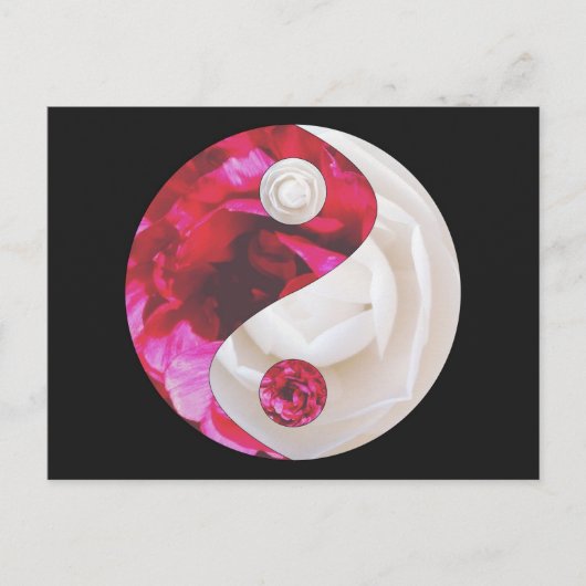 Blume Yin Yang Postcard Postkarte (Vorderseite)