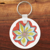 Blume Yoga Mandala Tastenring Schlüsselanhänger (Vorderseite)