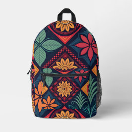 Blume-Zaubermuster Bedruckter Rucksack