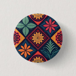 Blume-Zaubermuster Button