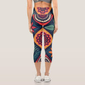 Blume-Zaubermuster Capri Leggings (Rückseite)