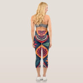 Blume-Zaubermuster Capri Leggings (Rückseite)