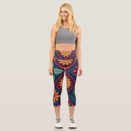 Blume-Zaubermuster Capri Leggings