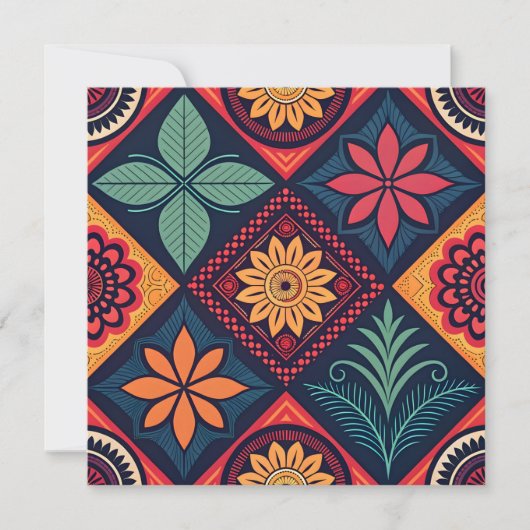 Blume-Zaubermuster Einladung (Vorderseite)