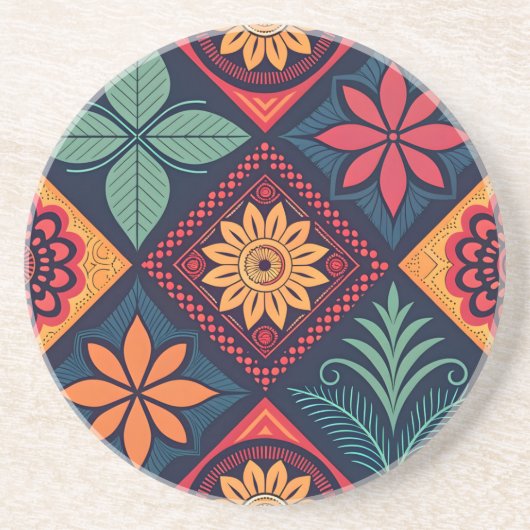 Blume-Zaubermuster Getränkeuntersetzer (Vorne)