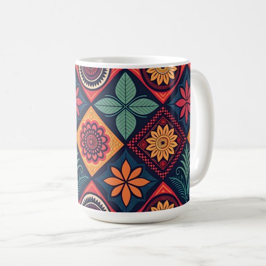 Blume-Zaubermuster Kaffeetasse (VorderseiteRechts)