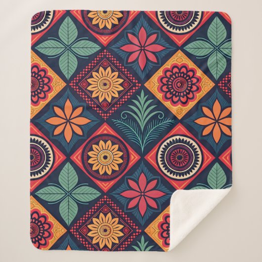 Blume-Zaubermuster Sherpadecke (Vorderseite)
