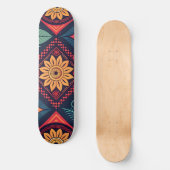 Blume-Zaubermuster Skateboard (Vorderseite)
