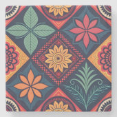 Blume-Zaubermuster Steinuntersetzer (Vorderseite)