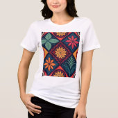 Blume-Zaubermuster Tri-Blend Shirt (Vorderseite)
