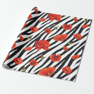 Blume Zebra Geschenkpapier