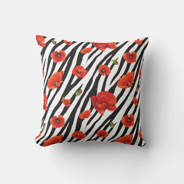 Blume Zebra Kissen (Vorderseite)