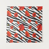 Blume Zebra Wandteppich (Vorderseite (Horizontal))