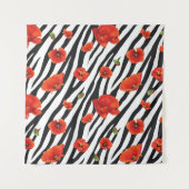 Blume Zebra Wandteppich (Vorderseite)
