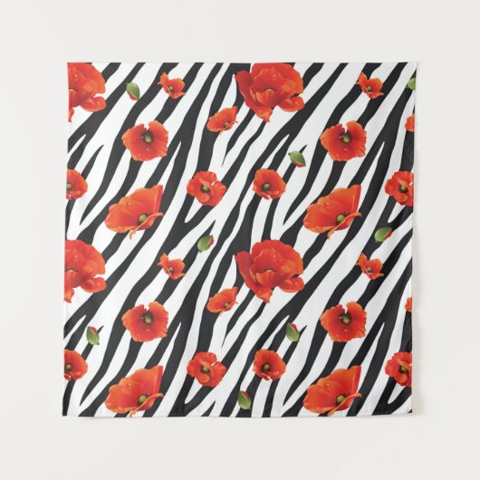 Blume Zebra Wandteppich (Vorderseite)