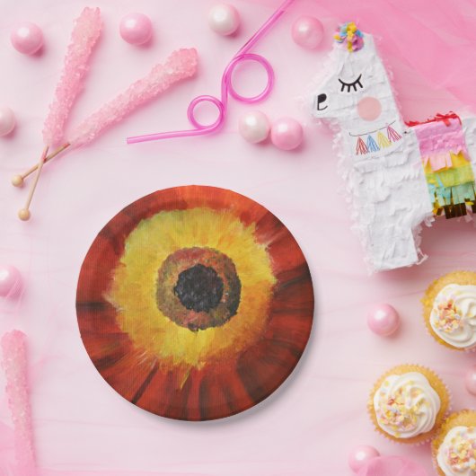 Blume Zeichnen von benutzerdefinierten Papierfarbe Pappteller (Party)