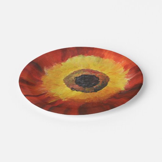 Blume Zeichnen von benutzerdefinierten Papierfarbe Pappteller (Schrägansicht)