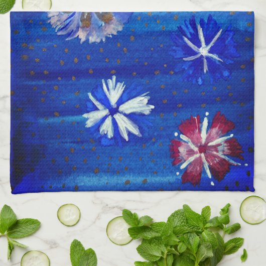 Blume Zeichnend Frühlingsmood Teetuch Geschirrtuch (Gefaltet)