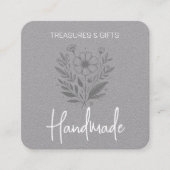 Blume Zeichnend Handgewerbe Einfaches Kraftpapier Quadratische Visitenkarte (Vorderseite)