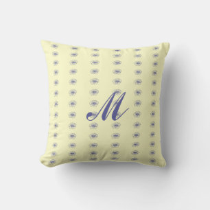 Blume zeichnend Monogramm Muster Kissen
