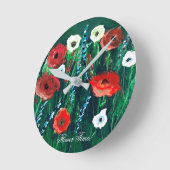 Blume Zeit Schöne Wildblume Acrylmalerei Runde Wanduhr (Winkel)