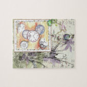 Blume Zeit Vintage Pocket-Uhr Zeichnend Puzzle (Horizontal)