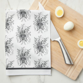 Blume Zen Art, handgezeichnet abstract - Geschirrtuch
