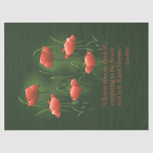 Blume Zen Zitat Art Decoupage Seidenpapier (Vorderseite)