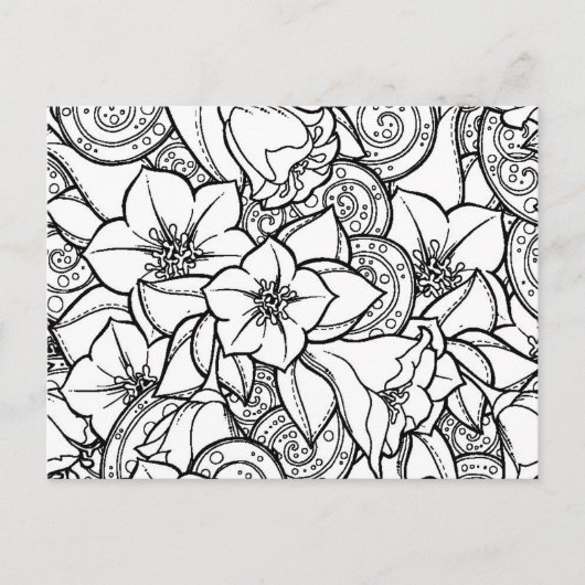 Blume Zendoodle Postkarte (Vorderseite)