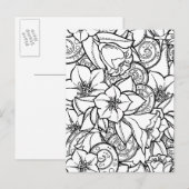 Blume Zendoodle Postkarte (Vorne/Hinten)