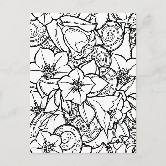 Blume Zendoodle Postkarte (Vorderseite)