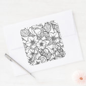 Blume Zendoodle Quadratischer Aufkleber (Umschlag)