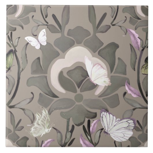 Blume, Zierkacheln, Zisnik, Fliese (Vorderseite)