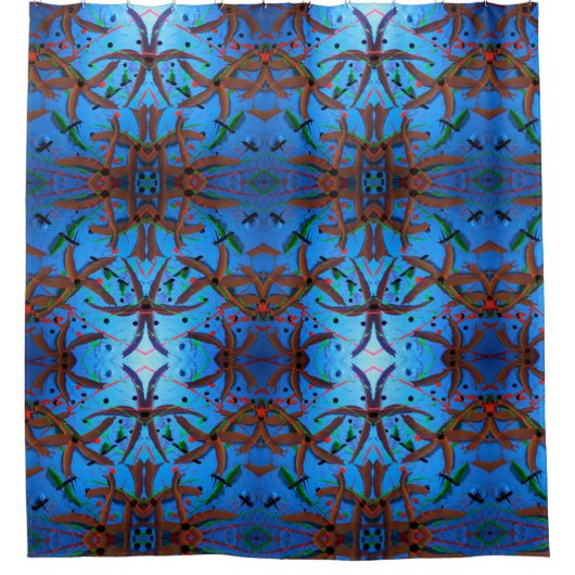 Blume Zirkusmuster Duschvorhang (Vorderseite)