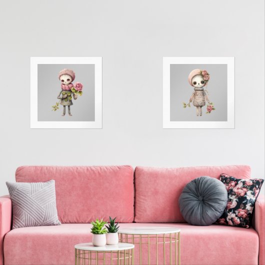 Blume Zombies | Quirky-Dollars Bilderwand Sets (Wohnzimmer)